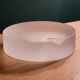 Empty ashtray pocket modernist design in satin molded pressed glass
