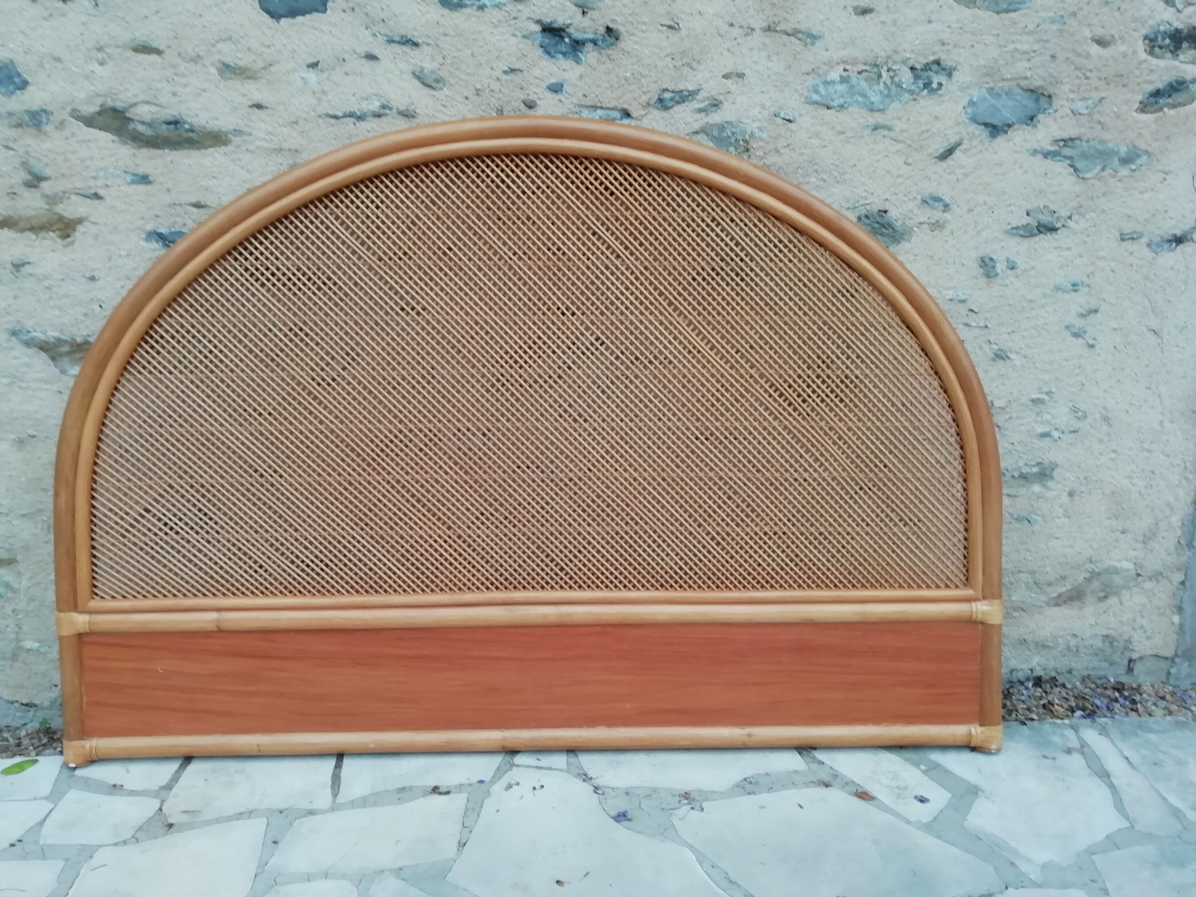 Headboard 2 places rattan /wicker