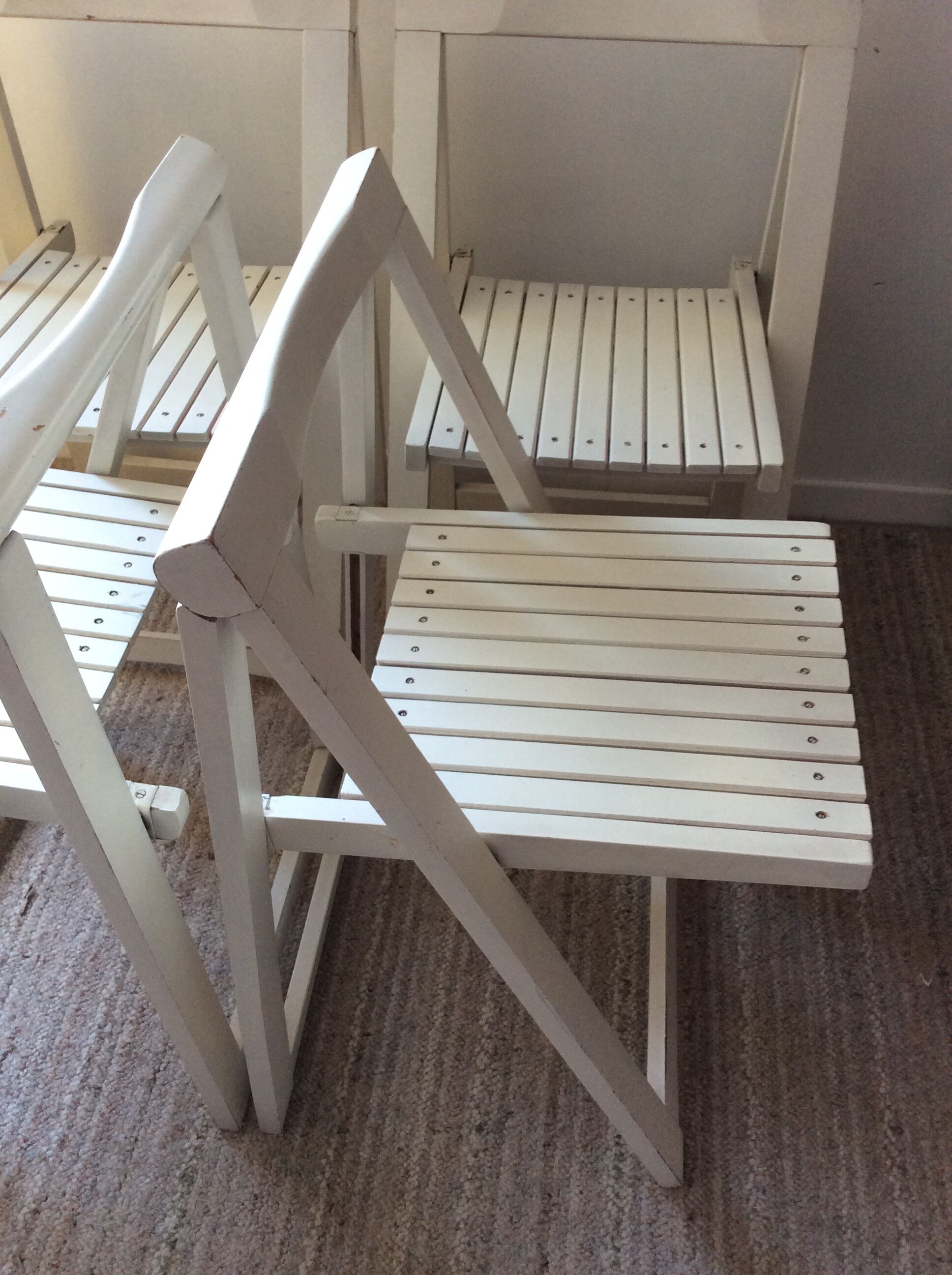 Series of 4 Italian folding chairs from the 70s