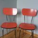Chaises en formica et métal chromé