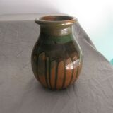 Pottery vase and varnished earth of Vallauris around 1930
