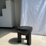 Monoxyl sofa end in black mango tree tripod half-sphere tray h:45 d:44