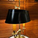 Empire style bouillotte lamp in brass and green sheet metal - Electricity