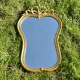 Large Louis XVI style beveled mirror in gilded painted wood - H: 78 cm - 1960
