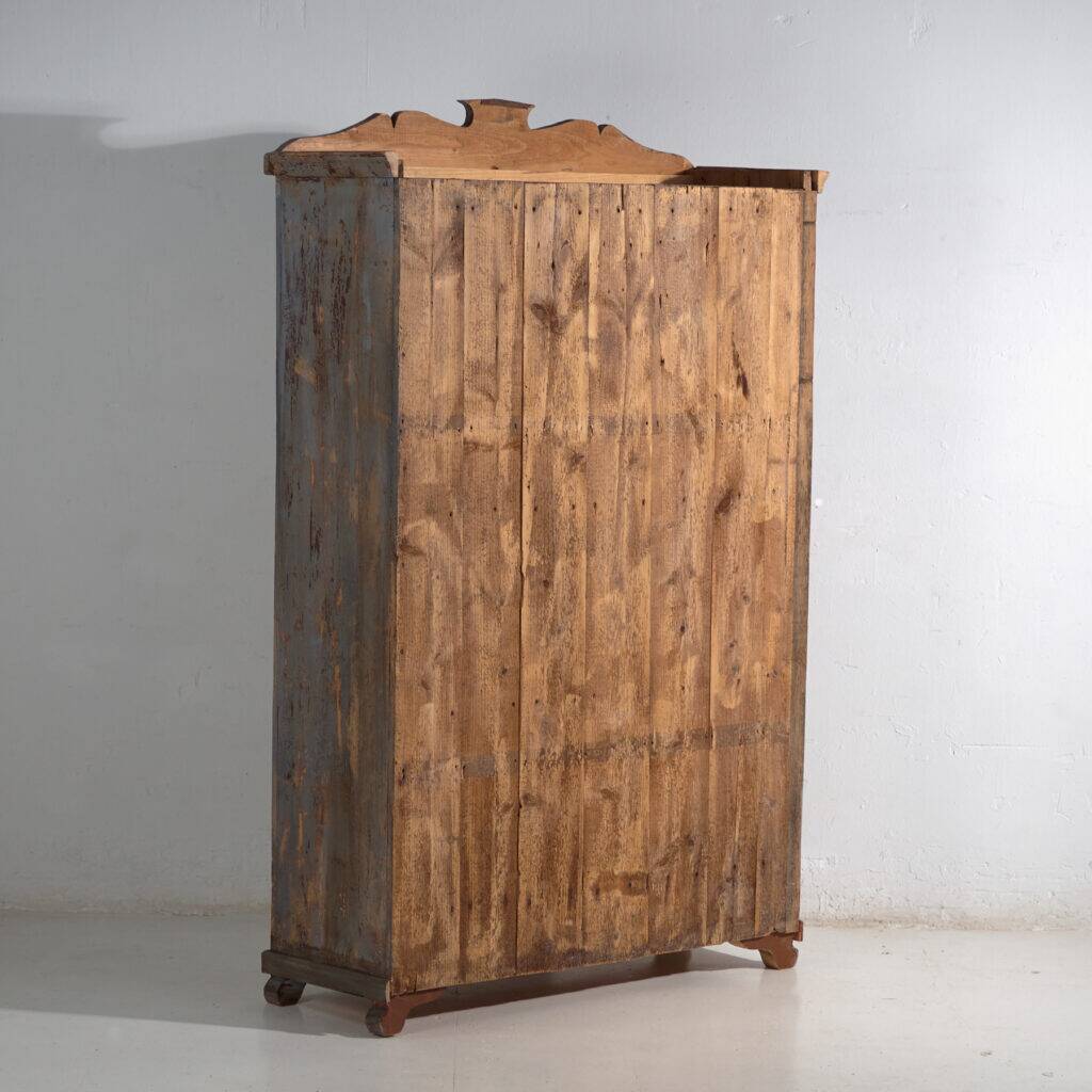 Rustic painted wardrobe in wood, Central Europe, circa 1900–1920