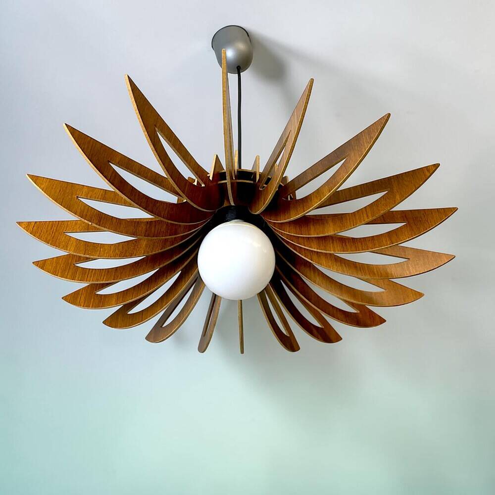 Wooden hanging lamp