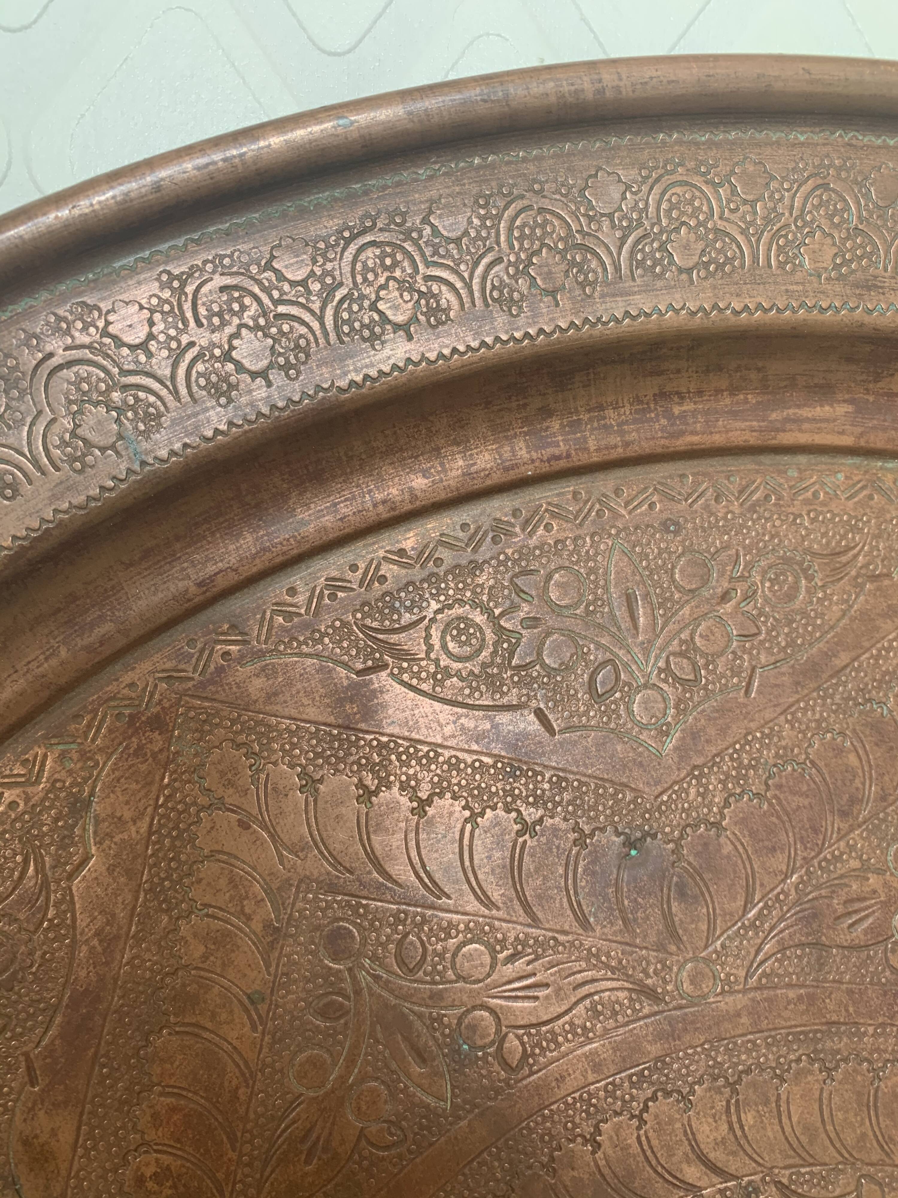Moroccan copper tray