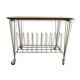 Rolling table for magazines or vinyl records.