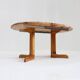 Vintage Danish round extendable dining table pine wood 1960s