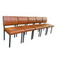 Set of 5 faux leather armchairs in fawn from the 1950s.