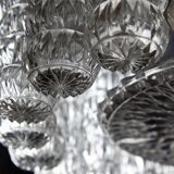 Glass and chrome chandelier
