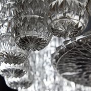 Glass and chrome chandelier