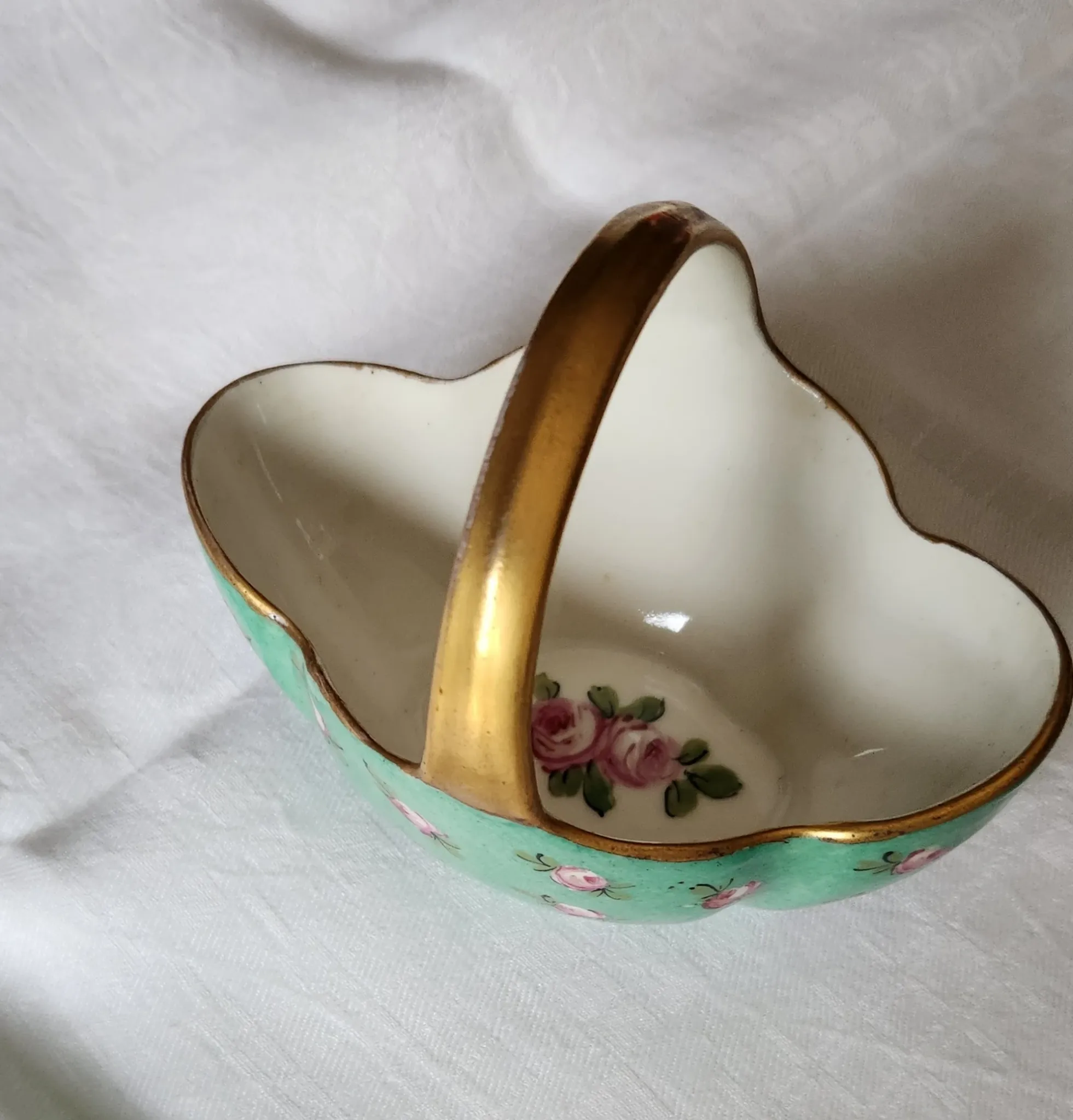 Old Limoges porcelain basket