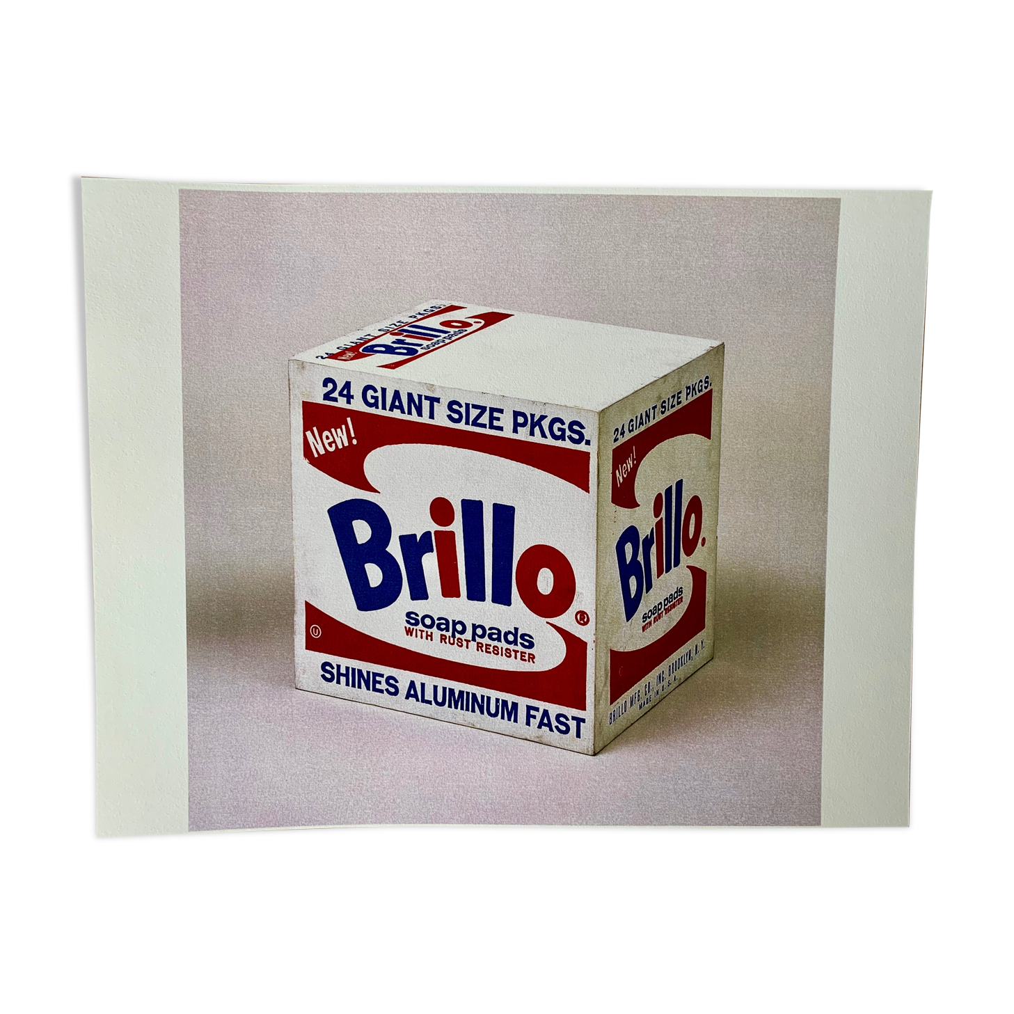 Lithographic print pop art by andy warhol "brillo box 1964"