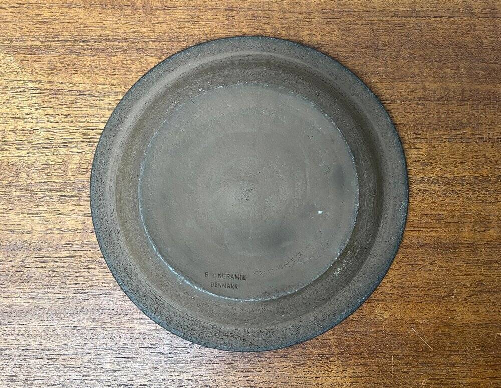 Coupelle de poterie d'atelier danois du milieu du siècle par B.J. Keramik, années 1960