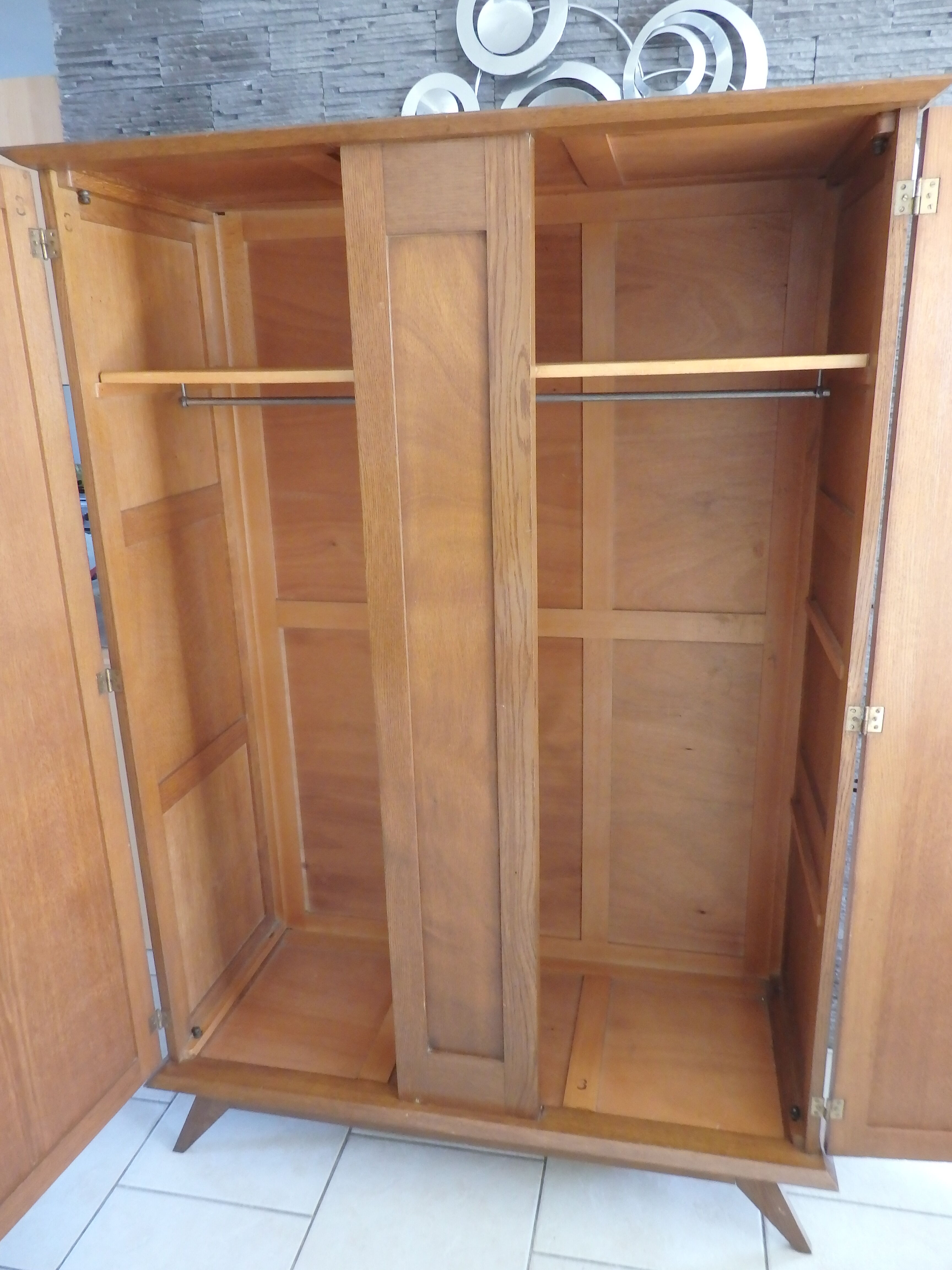 Wardrobe vintage Scandinavian compass feet