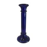 Blue glass candlestick