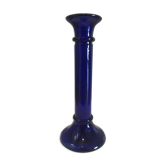 Blue glass candlestick