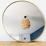 Round mirror in golden brass - size can be customized - 100% handmade