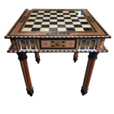 Chess table Alhambra maple bone and lacquer