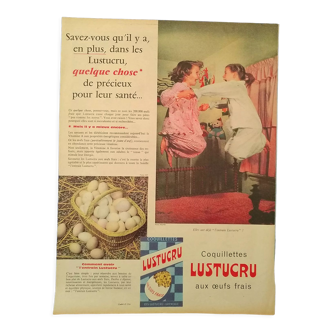 Une publicité papier pâtes coquillettes lustucru