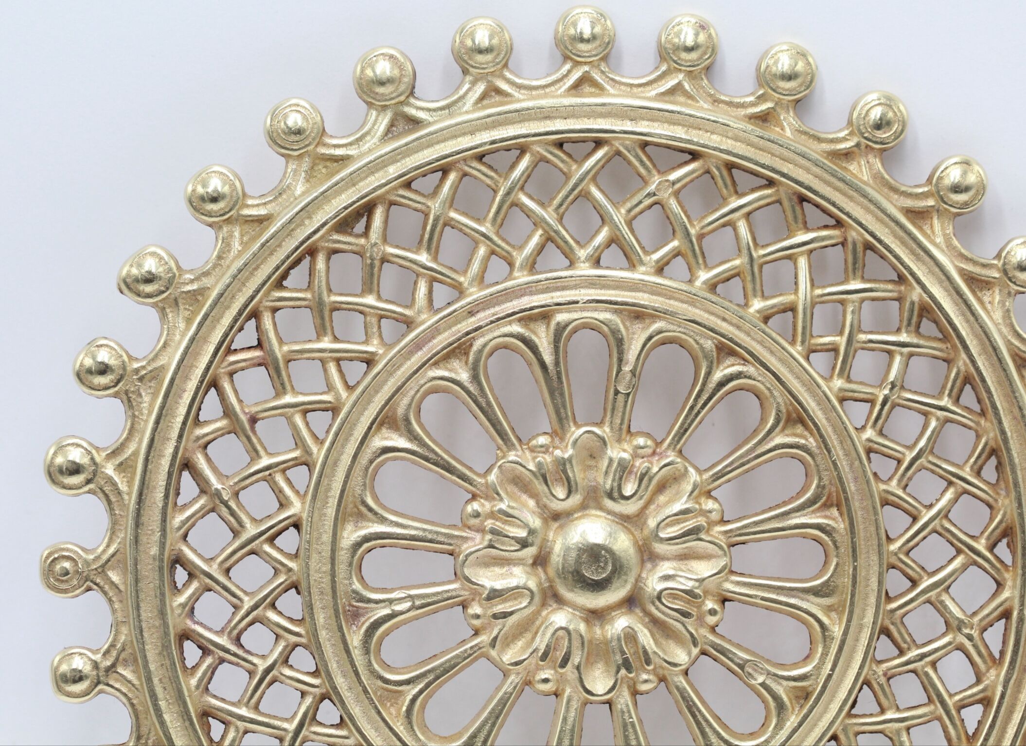 Vintage brass rosette table mat