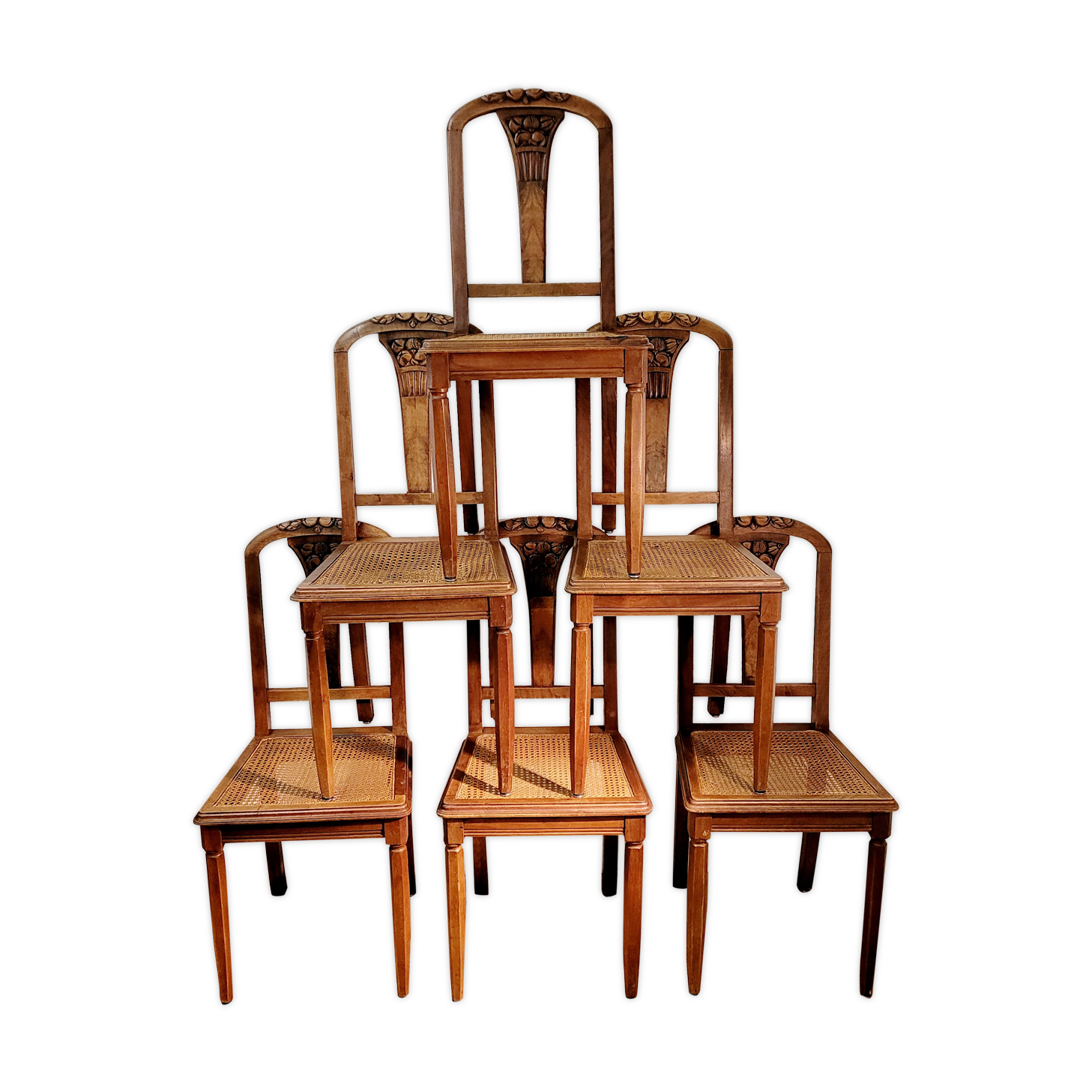 6 chaises Art Déco