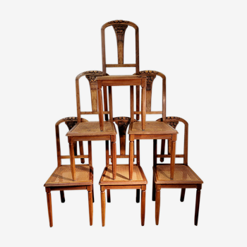 6 chaises Art Déco