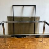 Glass and chrome metal dining table