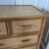 Rattan and wicker chest of drawers