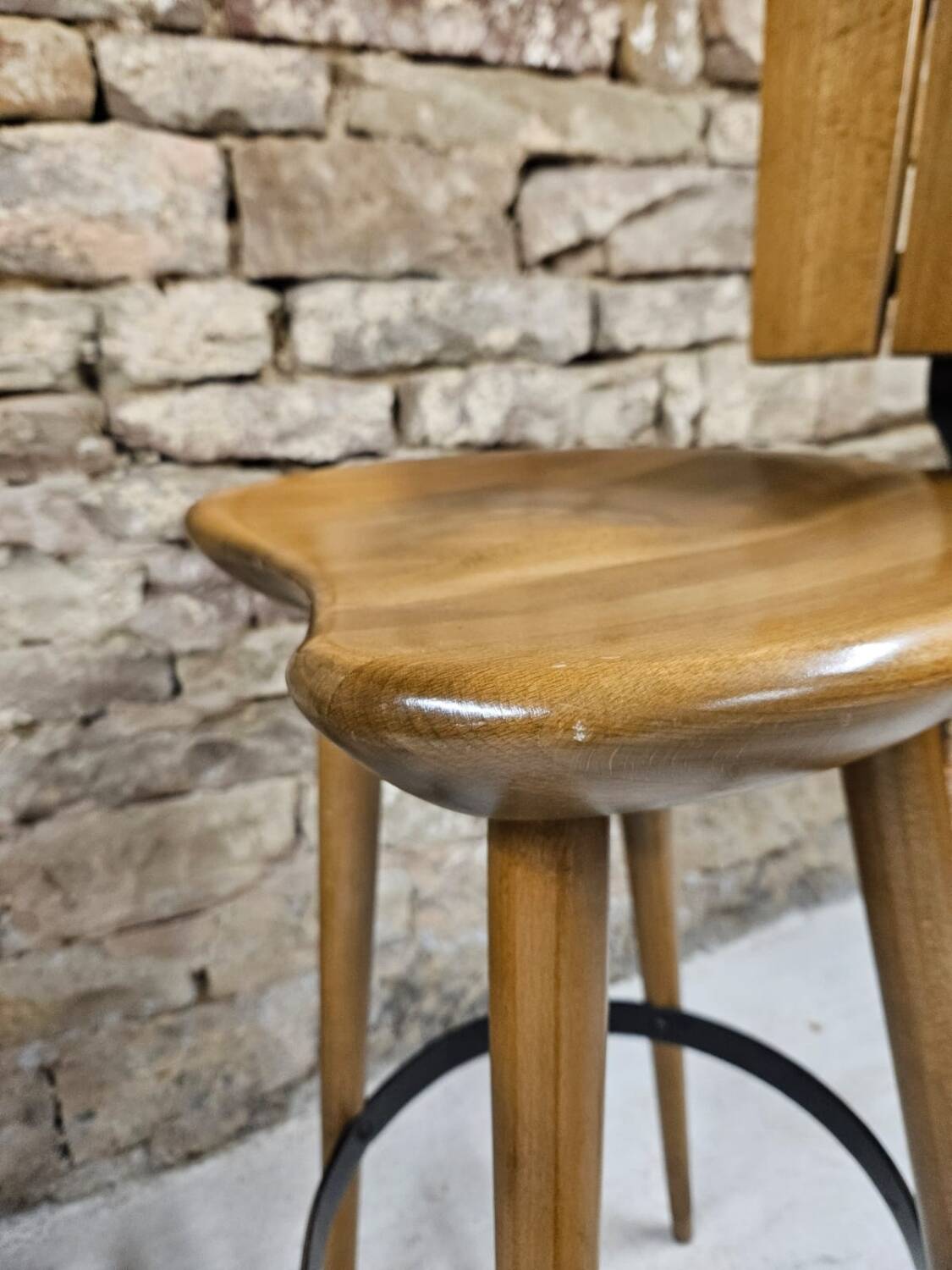 Lot de 3 tabourets de bar 1970 vintage