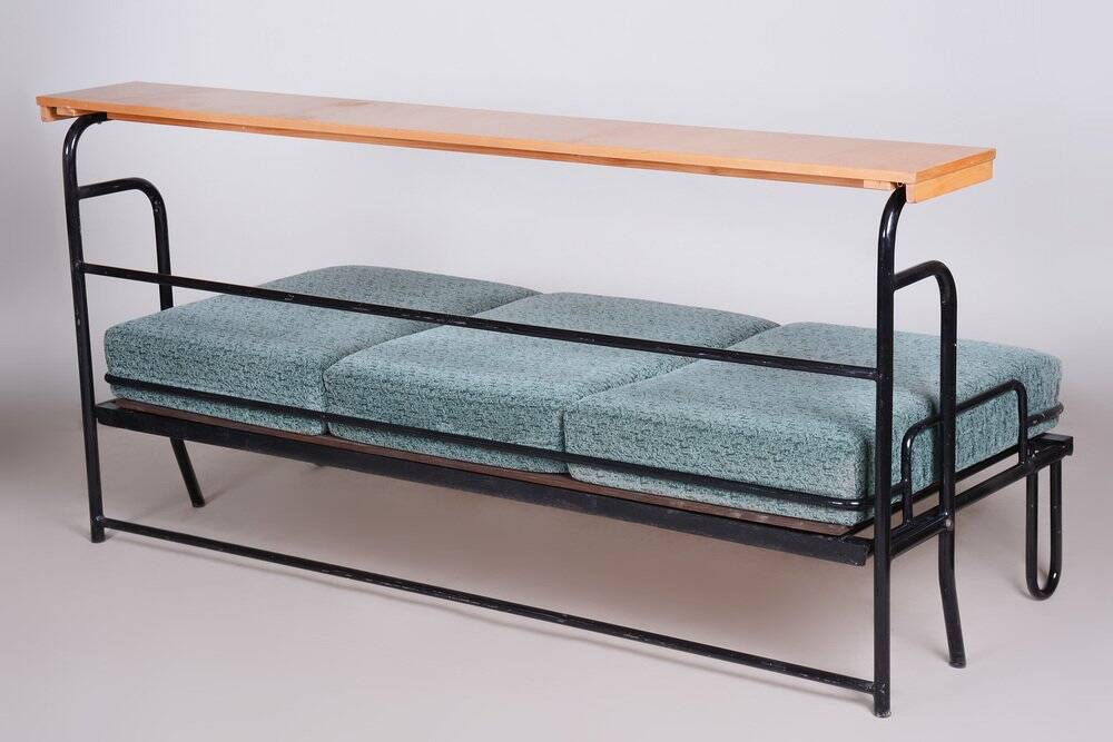 Brown & Blue Bauhaus Sofa, Czechia, 1930s