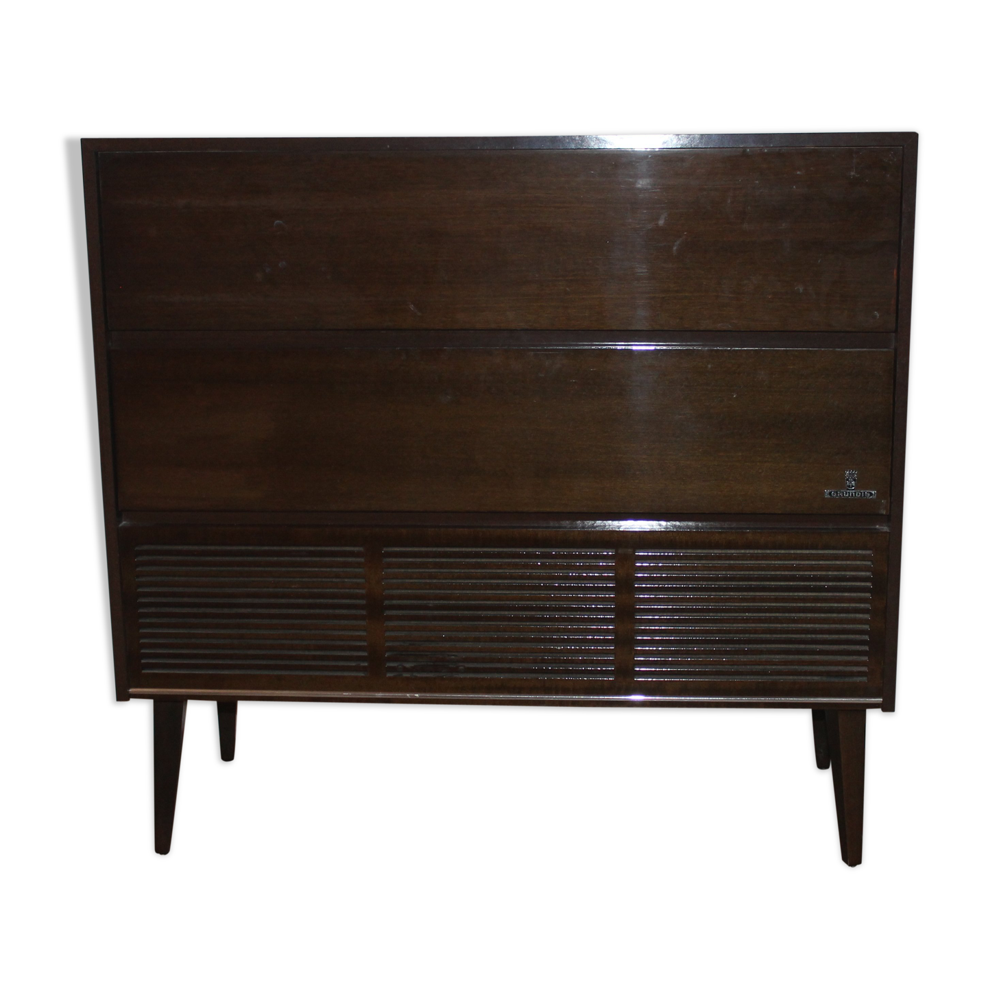 Hifi grundig furniture string from the 70s record player and radio