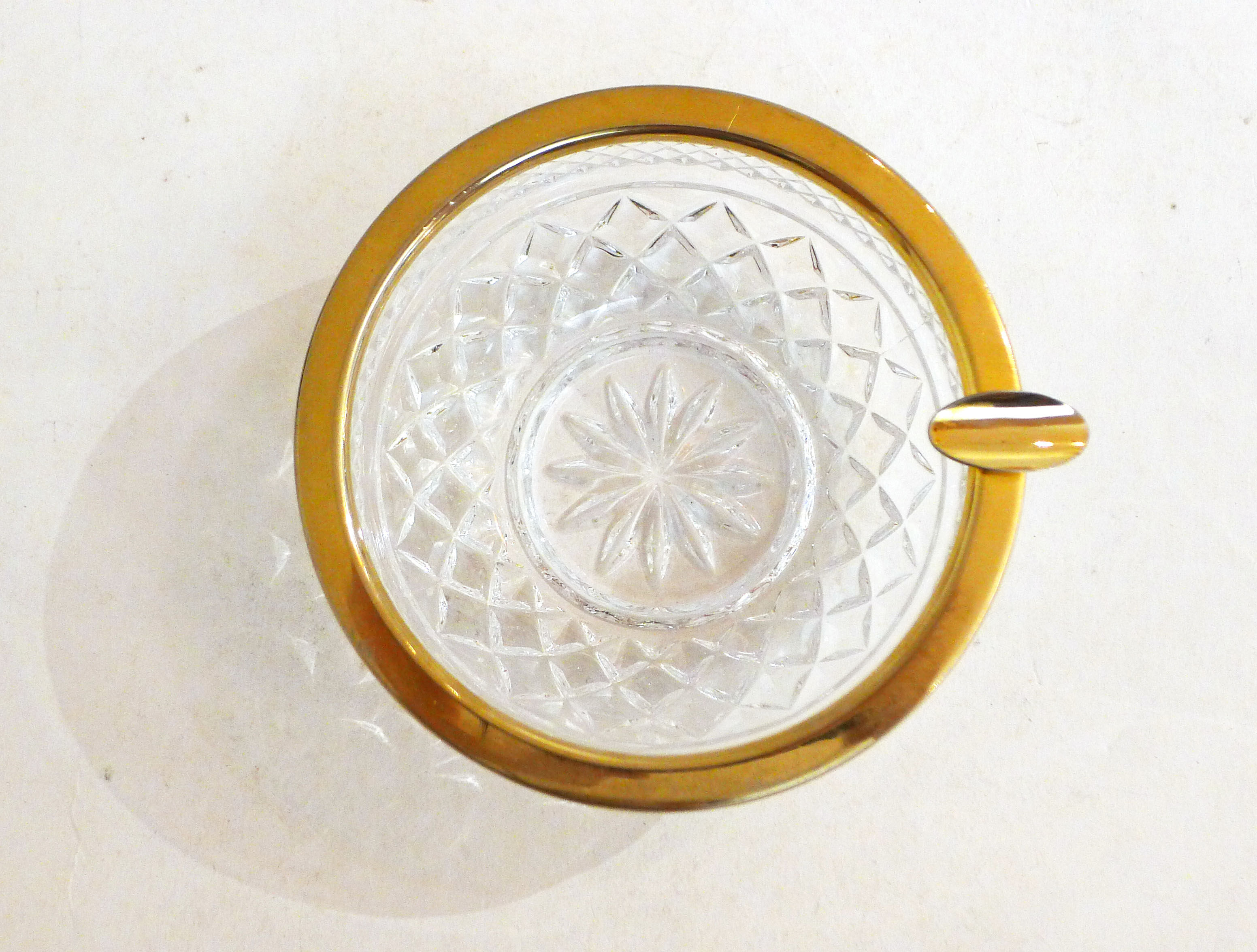 Broche Ancienne En Verre De Murano Avec Cerclage Doré - Occasion, En Bon état