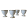 Set of 4 vintage egg cups in white porcelain with a gold rim.