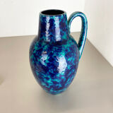 Pottery fat lava multi-color floor vase made by Scheurich, 1970s