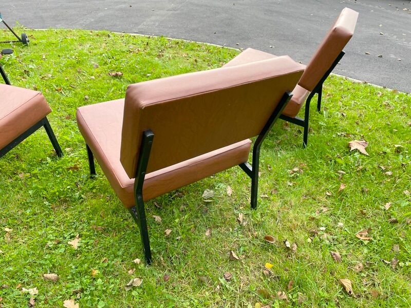 Vintage drivers, Armchair, Metalor French manufacture set of 4