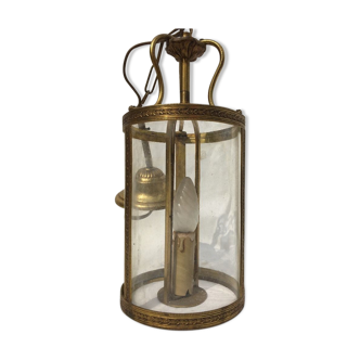 Lantern round brass and glass 1900 Louis XVI