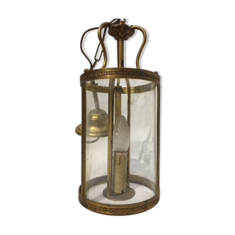 Lanterne ronde laiton et verre 1900 Louis XVI