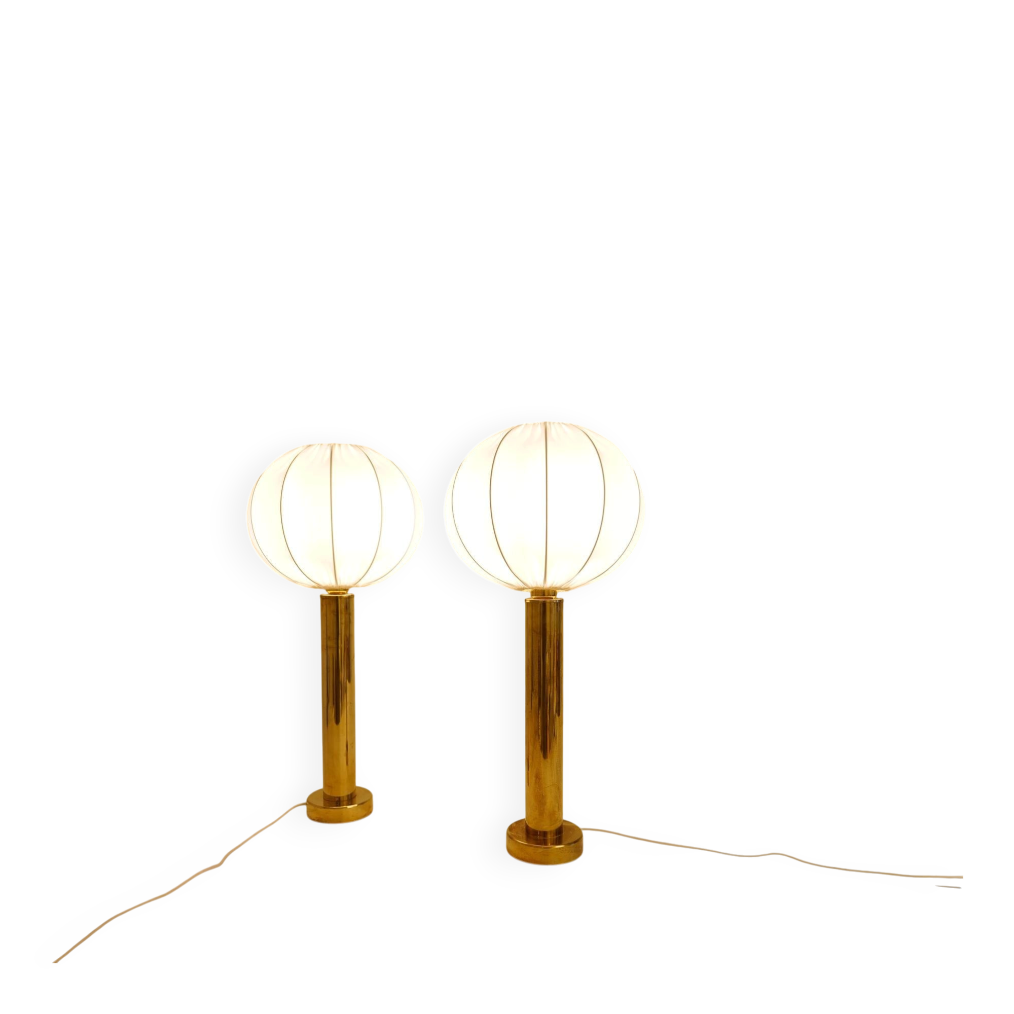 Pair of mid-century brass table lamps by Kosta Elarmatur, Sweden, 1960s.