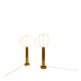 Pair of mid-century brass table lamps by Kosta Elarmatur, Sweden, 1960s.