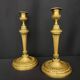 Pair of gilded bronze candlesticks in the Louis XVI style