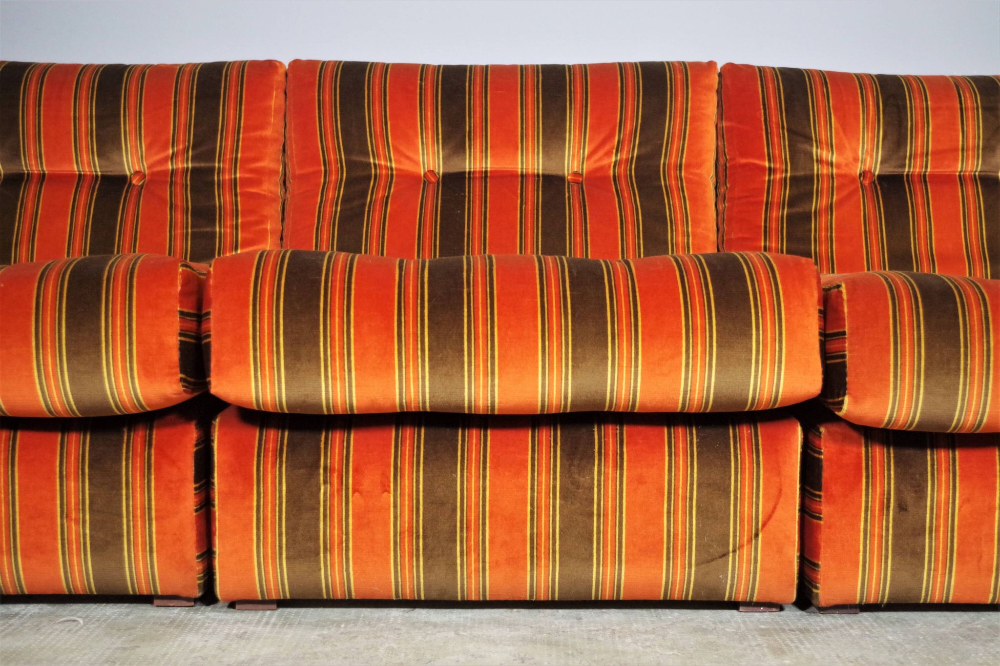 Striped armchairs, 1970s, set of 3