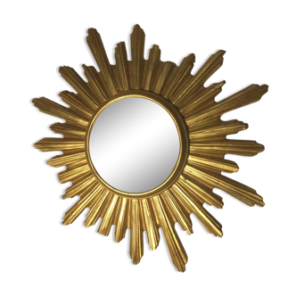 Mirror witch sun in gilded wood 57cm