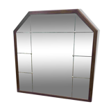 Miroir à Carreaux cadre acajou  , Art Déco