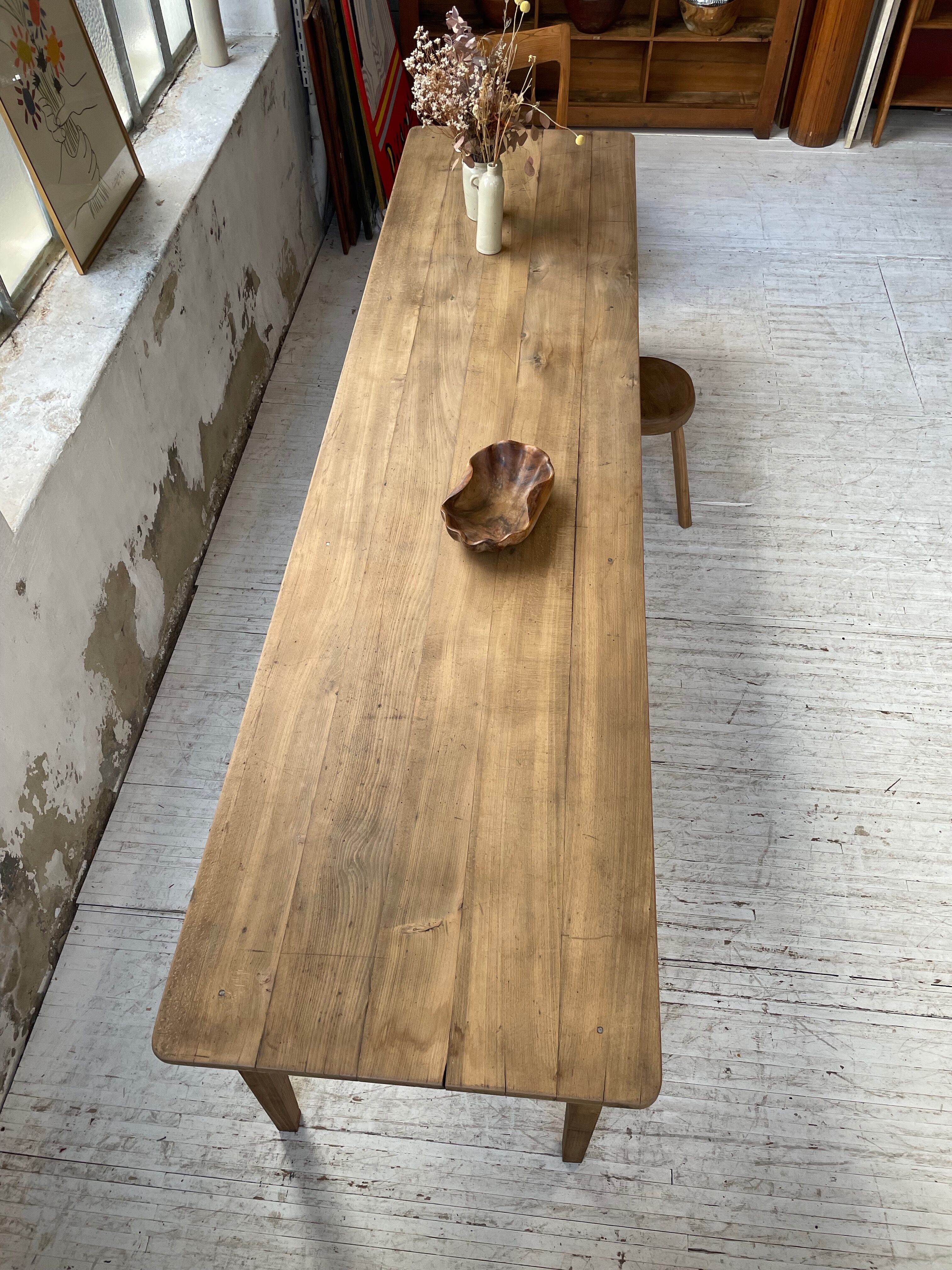 XL farmhouse table in beech and pine 3m