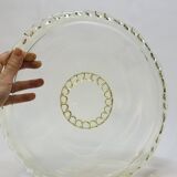 Coupe plate plat verre soufflé moulé coloré jaune miel Pierre D’Avesn Art Déco