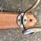 Large vintage wall coat rack with 5 brass and wood hooks – bistro