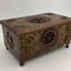 Vintage Breton box, carved wooden jewelry box