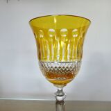 Set of 4 colored crystal wine glasses